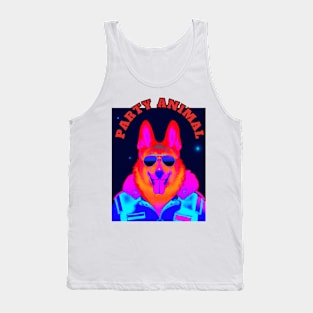 Party Animal Police K9 Dog Synthwave Retro Tank Top